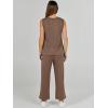 imageANRABESS Womens 2 Piece Sets Summer Outfits Sleeveless Wide Leg Tracksuits Casual Sweat Sets Lounge SweatsuitsBrown