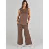 imageANRABESS Womens 2 Piece Sets Summer Outfits Sleeveless Wide Leg Tracksuits Casual Sweat Sets Lounge SweatsuitsBrown