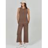 imageANRABESS Womens 2 Piece Sets Summer Outfits Sleeveless Wide Leg Tracksuits Casual Sweat Sets Lounge SweatsuitsBrown