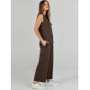 imageANRABESS Womens 2 Piece Sets Summer Outfits Sleeveless Wide Leg Tracksuits Casual Sweat Sets Lounge SweatsuitsCoffee