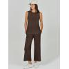 imageANRABESS Womens 2 Piece Sets Summer Outfits Sleeveless Wide Leg Tracksuits Casual Sweat Sets Lounge SweatsuitsCoffee