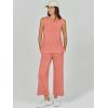 imageANRABESS Womens 2 Piece Sets Summer Outfits Sleeveless Wide Leg Tracksuits Casual Sweat Sets Lounge SweatsuitsCoral