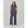 imageANRABESS Womens 2 Piece Sets Summer Outfits Sleeveless Wide Leg Tracksuits Casual Sweat Sets Lounge SweatsuitsDark Grey