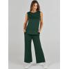 imageANRABESS Womens 2 Piece Sets Summer Outfits Sleeveless Wide Leg Tracksuits Casual Sweat Sets Lounge SweatsuitsDeep Green