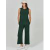 imageANRABESS Womens 2 Piece Sets Summer Outfits Sleeveless Wide Leg Tracksuits Casual Sweat Sets Lounge SweatsuitsDeep Green