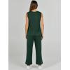 imageANRABESS Womens 2 Piece Sets Summer Outfits Sleeveless Wide Leg Tracksuits Casual Sweat Sets Lounge SweatsuitsDeep Green