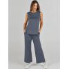 imageANRABESS Womens 2 Piece Sets Summer Outfits Sleeveless Wide Leg Tracksuits Casual Sweat Sets Lounge SweatsuitsGrey Blue