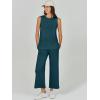 imageANRABESS Womens 2 Piece Sets Summer Outfits Sleeveless Wide Leg Tracksuits Casual Sweat Sets Lounge SweatsuitsLake Green