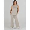 imageANRABESS Womens 2 Piece Sets Summer Outfits Sleeveless Wide Leg Tracksuits Casual Sweat Sets Lounge SweatsuitsLight Beige