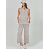 imageANRABESS Womens 2 Piece Sets Summer Outfits Sleeveless Wide Leg Tracksuits Casual Sweat Sets Lounge SweatsuitsLight Khaki