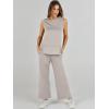 imageANRABESS Womens 2 Piece Sets Summer Outfits Sleeveless Wide Leg Tracksuits Casual Sweat Sets Lounge SweatsuitsLight Khaki