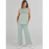imageANRABESS Womens 2 Piece Sets Summer Outfits Sleeveless Wide Leg Tracksuits Casual Sweat Sets Lounge SweatsuitsMint