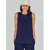 imageANRABESS Womens 2 Piece Sets Summer Outfits Sleeveless Wide Leg Tracksuits Casual Sweat Sets Lounge SweatsuitsNavy