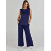 imageANRABESS Womens 2 Piece Sets Summer Outfits Sleeveless Wide Leg Tracksuits Casual Sweat Sets Lounge SweatsuitsNavy