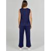 imageANRABESS Womens 2 Piece Sets Summer Outfits Sleeveless Wide Leg Tracksuits Casual Sweat Sets Lounge SweatsuitsNavy