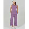 imageANRABESS Womens 2 Piece Sets Summer Outfits Sleeveless Wide Leg Tracksuits Casual Sweat Sets Lounge SweatsuitsPurple