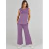 imageANRABESS Womens 2 Piece Sets Summer Outfits Sleeveless Wide Leg Tracksuits Casual Sweat Sets Lounge SweatsuitsPurple