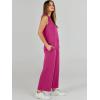 imageANRABESS Womens 2 Piece Sets Summer Outfits Sleeveless Wide Leg Tracksuits Casual Sweat Sets Lounge SweatsuitsRose Red