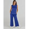 imageANRABESS Womens 2 Piece Sets Summer Outfits Sleeveless Wide Leg Tracksuits Casual Sweat Sets Lounge SweatsuitsRoyal Blue