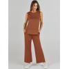 imageANRABESS Womens 2 Piece Sets Summer Outfits Sleeveless Wide Leg Tracksuits Casual Sweat Sets Lounge SweatsuitsRust