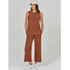 imageANRABESS Womens 2 Piece Sets Summer Outfits Sleeveless Wide Leg Tracksuits Casual Sweat Sets Lounge SweatsuitsRust
