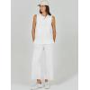imageANRABESS Womens 2 Piece Sets Summer Outfits Sleeveless Wide Leg Tracksuits Casual Sweat Sets Lounge SweatsuitsWhite