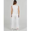 imageANRABESS Womens 2 Piece Sets Summer Outfits Sleeveless Wide Leg Tracksuits Casual Sweat Sets Lounge SweatsuitsWhite