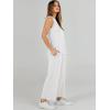 imageANRABESS Womens 2 Piece Sets Summer Outfits Sleeveless Wide Leg Tracksuits Casual Sweat Sets Lounge SweatsuitsWhite