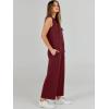 imageANRABESS Womens 2 Piece Sets Summer Outfits Sleeveless Wide Leg Tracksuits Casual Sweat Sets Lounge SweatsuitsWine Red