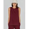 imageANRABESS Womens 2 Piece Sets Summer Outfits Sleeveless Wide Leg Tracksuits Casual Sweat Sets Lounge SweatsuitsWine Red