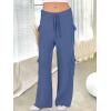 imageANRABESS Womens Two Piece Outfits Casual Knit Hooded Sweater Straight Leg Pants Set 2025 Fall Lounge Travel ClothesDark Blue