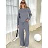 imageANRABESS Womens Two Piece Outfits Casual Knit Hooded Sweater Straight Leg Pants Set 2025 Fall Lounge Travel ClothesGrey