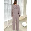 imageANRABESS Womens Two Piece Outfits Casual Knit Hooded Sweater Straight Leg Pants Set 2025 Fall Lounge Travel ClothesKhaki