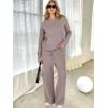 imageANRABESS Womens Two Piece Outfits Casual Knit Hooded Sweater Straight Leg Pants Set 2025 Fall Lounge Travel ClothesKhaki