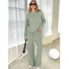imageANRABESS Womens Two Piece Outfits Casual Knit Hooded Sweater Straight Leg Pants Set 2025 Fall Lounge Travel ClothesLight Green
