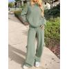 imageANRABESS Womens Two Piece Outfits Casual Knit Hooded Sweater Straight Leg Pants Set 2025 Fall Lounge Travel ClothesLight Green