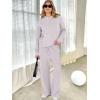 imageANRABESS Womens Two Piece Outfits Casual Knit Hooded Sweater Straight Leg Pants Set 2025 Fall Lounge Travel ClothesLight Grey