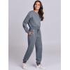 imageANRABESS Womens Two Piece Outfits Long Sleeve Crop Sweatshirt and Jogger Pants Lounge Sweatsuit Sets Tracksuit with PocketsDark Grey