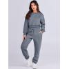 imageANRABESS Womens Two Piece Outfits Long Sleeve Crop Sweatshirt and Jogger Pants Lounge Sweatsuit Sets Tracksuit with PocketsDark Grey