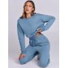 imageANRABESS Womens Two Piece Outfits Long Sleeve Crop Sweatshirt and Jogger Pants Lounge Sweatsuit Sets Tracksuit with PocketsDeep Blue