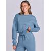 imageANRABESS Womens Two Piece Outfits Long Sleeve Crop Sweatshirt and Jogger Pants Lounge Sweatsuit Sets Tracksuit with PocketsDeep Blue