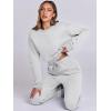 imageANRABESS Womens Two Piece Outfits Long Sleeve Crop Sweatshirt and Jogger Pants Lounge Sweatsuit Sets Tracksuit with PocketsGrey