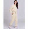 imageANRABESS Womens Two Piece Outfits Long Sleeve Crop Sweatshirt and Jogger Pants Lounge Sweatsuit Sets Tracksuit with PocketsKhaki