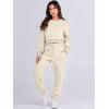 imageANRABESS Womens Two Piece Outfits Long Sleeve Crop Sweatshirt and Jogger Pants Lounge Sweatsuit Sets Tracksuit with PocketsKhaki