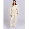 imageANRABESS Womens Two Piece Outfits Long Sleeve Crop Sweatshirt and Jogger Pants Lounge Sweatsuit Sets Tracksuit with PocketsKhaki