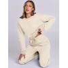 imageANRABESS Womens Two Piece Outfits Long Sleeve Crop Sweatshirt and Jogger Pants Lounge Sweatsuit Sets Tracksuit with PocketsKhaki