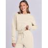 imageANRABESS Womens Two Piece Outfits Long Sleeve Crop Sweatshirt and Jogger Pants Lounge Sweatsuit Sets Tracksuit with PocketsKhaki