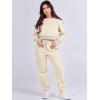 imageANRABESS Womens Two Piece Outfits Long Sleeve Crop Sweatshirt and Jogger Pants Lounge Sweatsuit Sets Tracksuit with PocketsKhaki