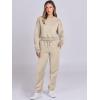 imageANRABESS Womens Two Piece Outfits Long Sleeve Crop Sweatshirt and Jogger Pants Lounge Sweatsuit Sets Tracksuit with PocketsLight Brown