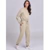imageANRABESS Womens Two Piece Outfits Long Sleeve Crop Sweatshirt and Jogger Pants Lounge Sweatsuit Sets Tracksuit with PocketsLight Brown